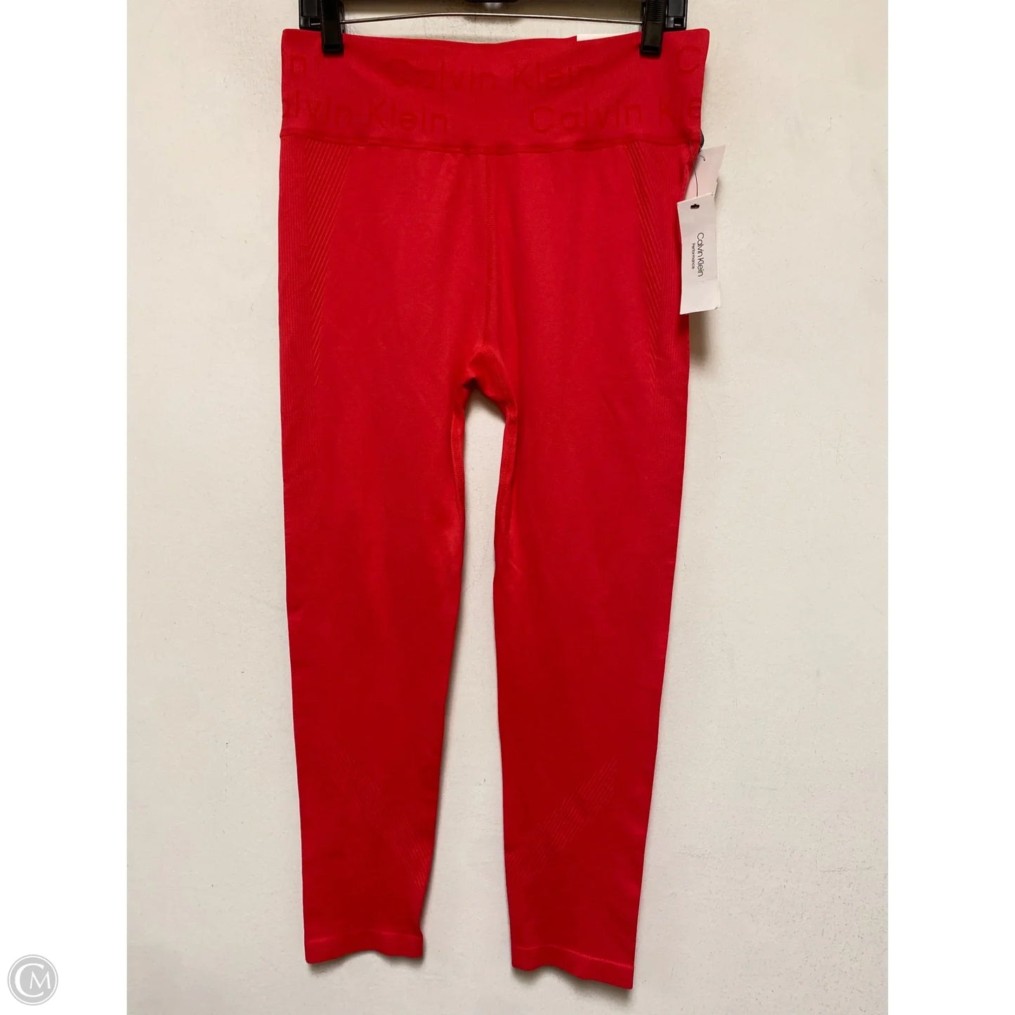 Athletic Leggings By Calvin Klein In Red, Size: Xl