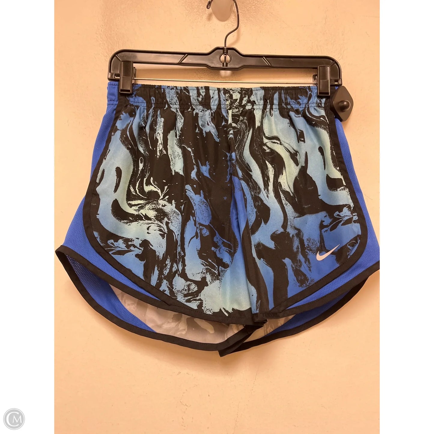 Athletic Shorts By Nike Apparel In Black & Blue, Size: M