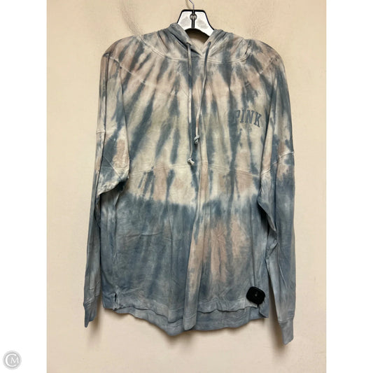 Athletic Top Long Sleeve Hoodie By Pink In Tie Dye Print, Size: M
