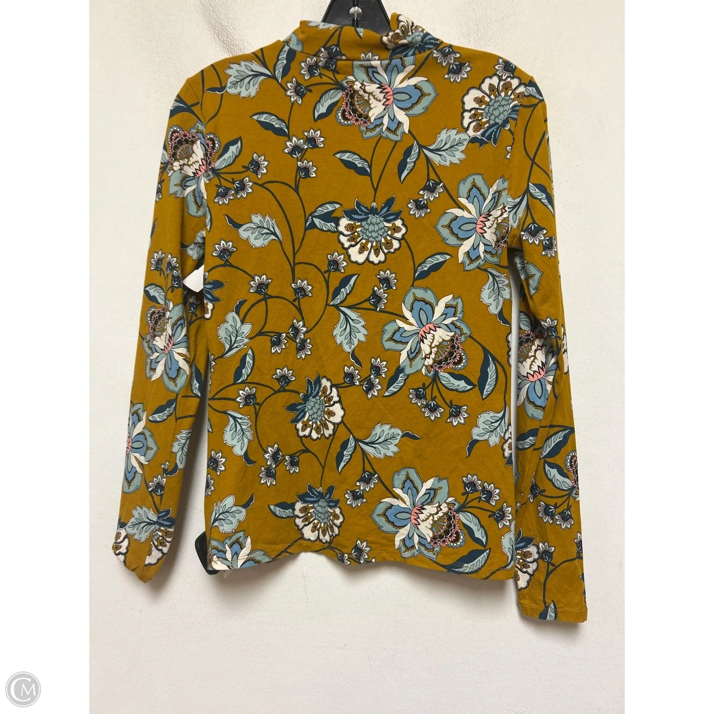 Top Long Sleeve By Maeve In Blue & Yellow, Size: S