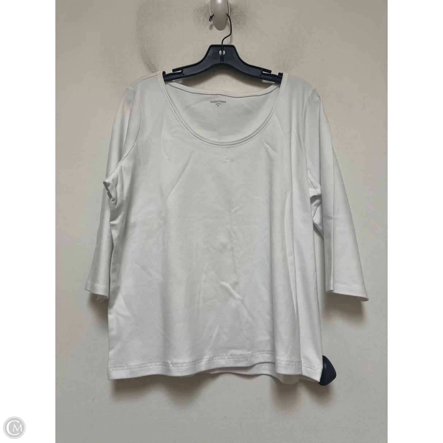 Top Short Sleeve Basic By Eileen Fisher In White, Size: Xl