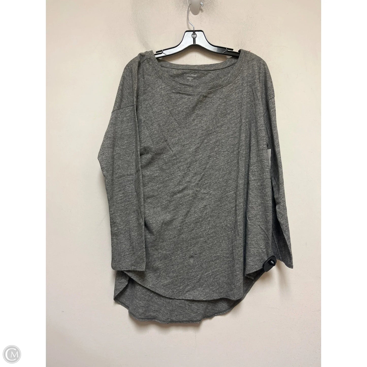 Top Long Sleeve Basic By Eileen Fisher In Grey, Size: L