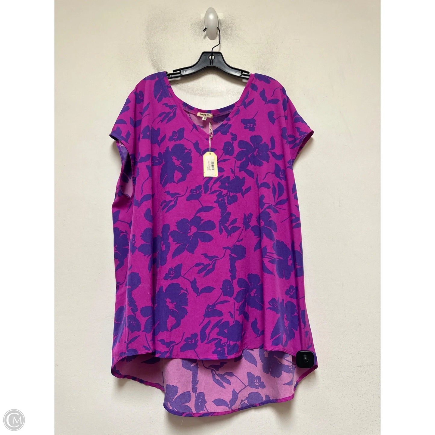 Top Short Sleeve By Jodifl In Pink & Purple, Size: 3x