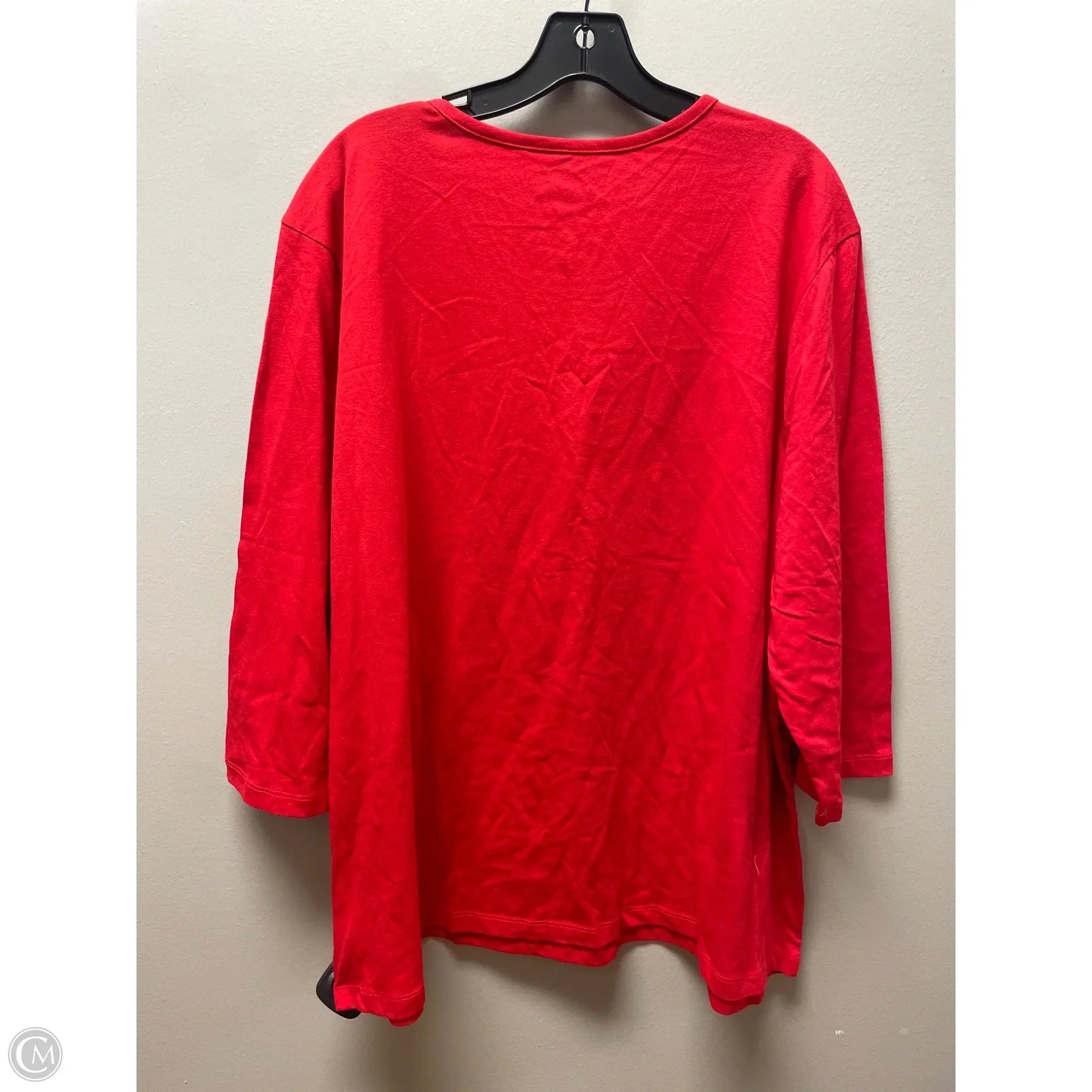 Top Long Sleeve Basic By Coral Bay In Red, Size: 3x