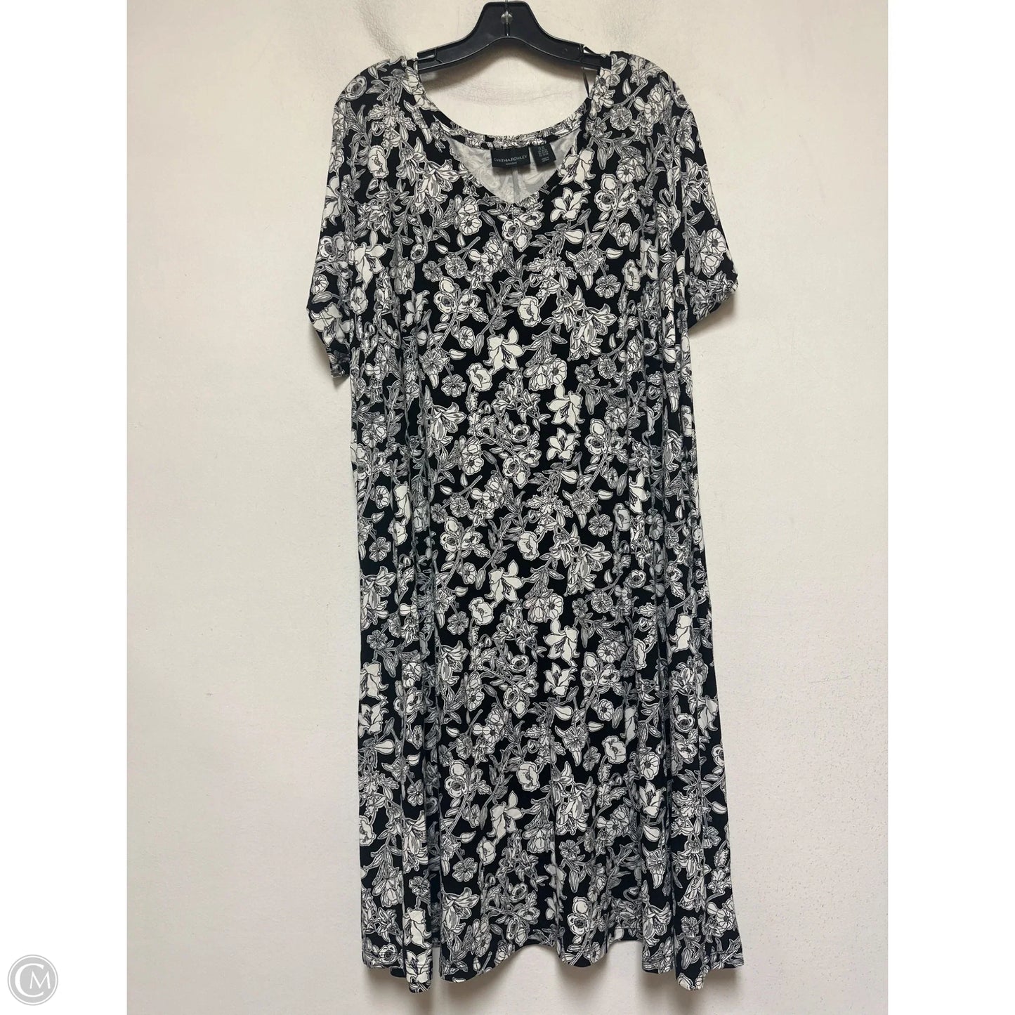 Dress Casual Midi By Cynthia Rowley In Black & White, Size: 3x
