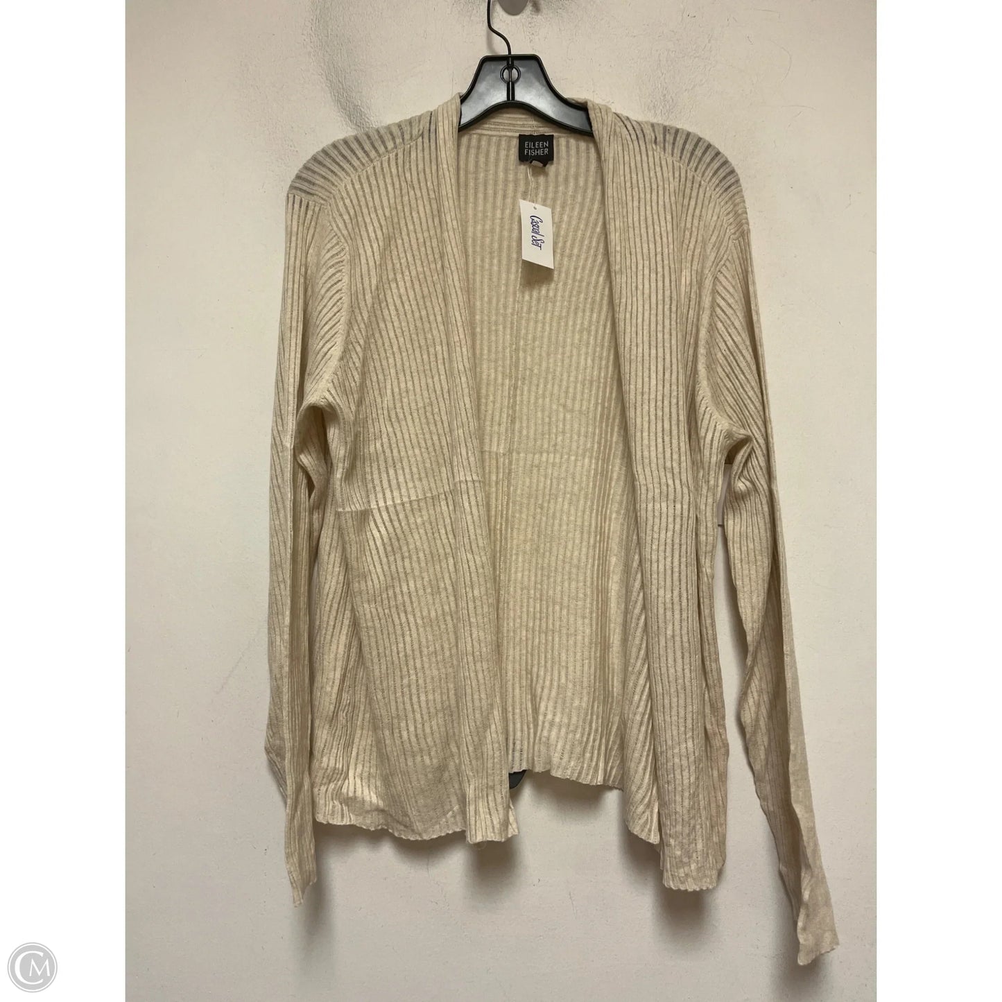 Sweater Cardigan By Eileen Fisher In Tan, Size: Xl