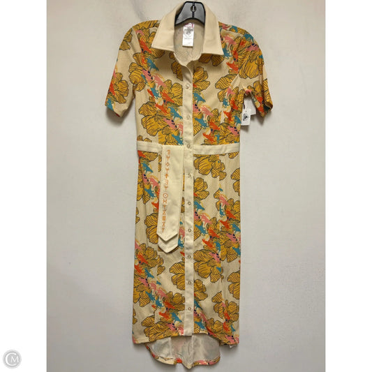 Dress Casual Midi By Walt Disney In Tan & Yellow, Size: Xs