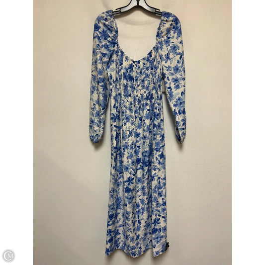Dress Casual Maxi By H&m In Blue & White, Size: M
