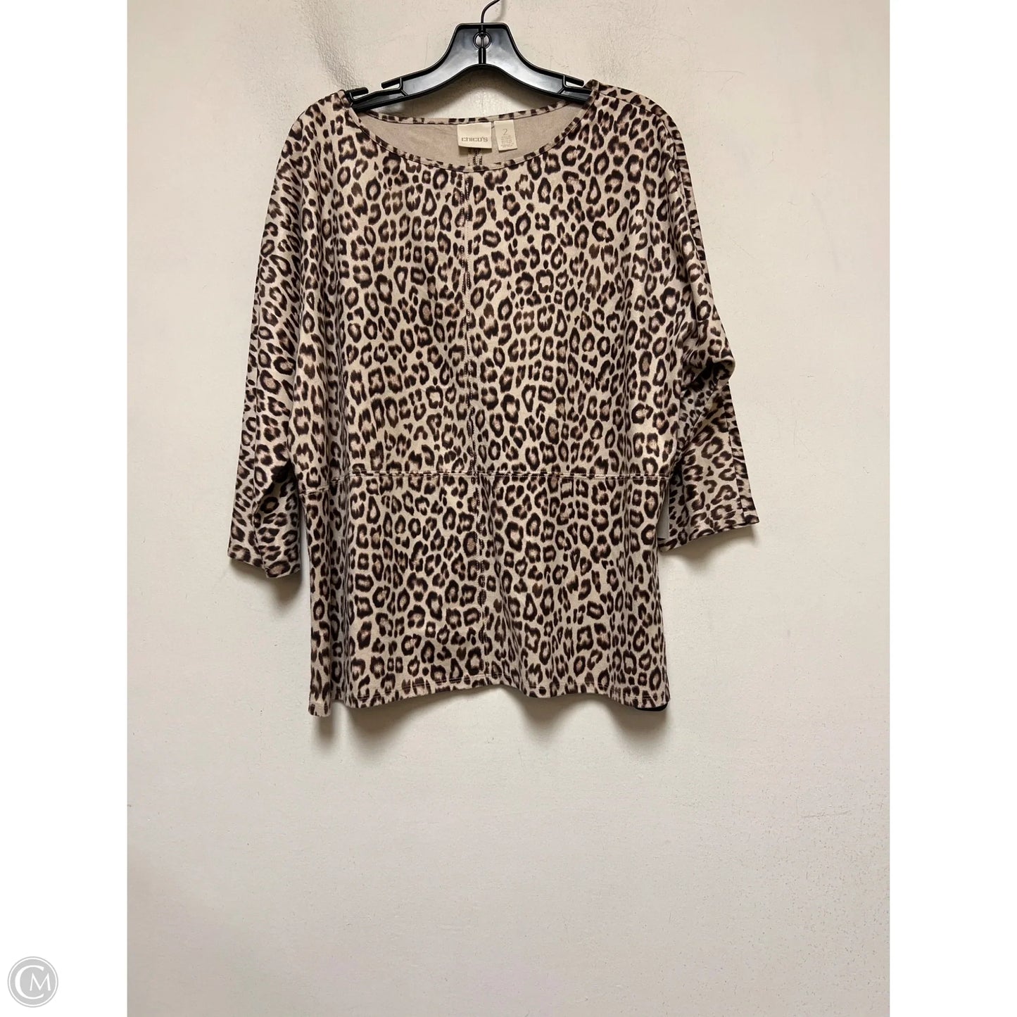 Top Short Sleeve By Chicos In Animal Print, Size: M