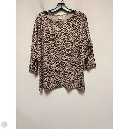 Top Short Sleeve By Chicos In Animal Print, Size: M