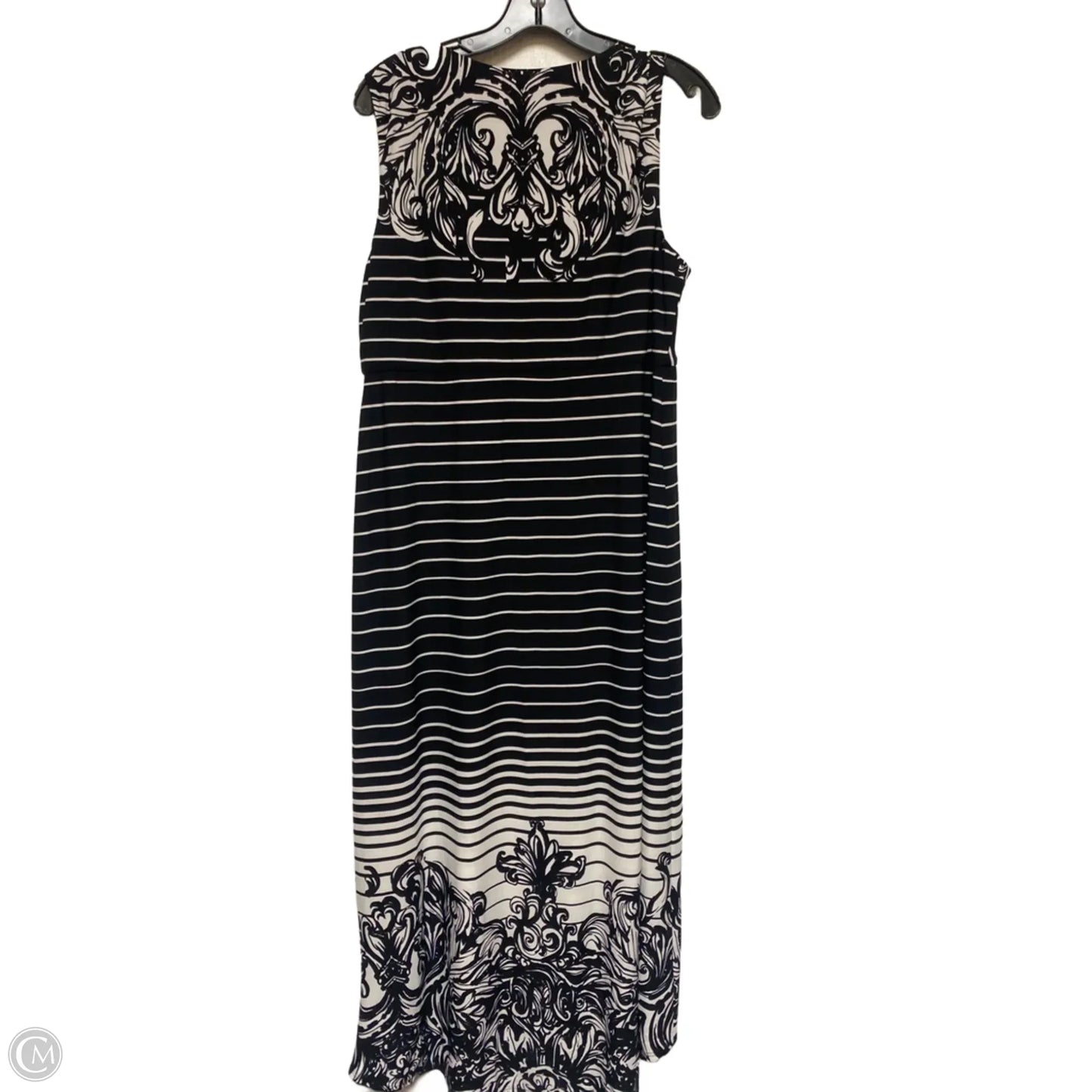 Dress Casual Midi By Chicos In Black & White, Size: L