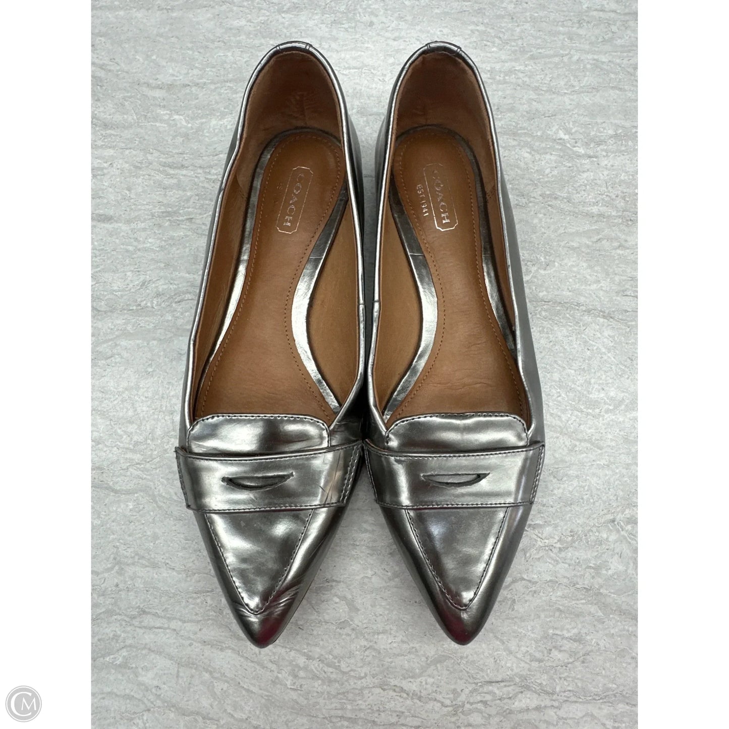 Shoes Designer By Coach In Silver, Size: 6