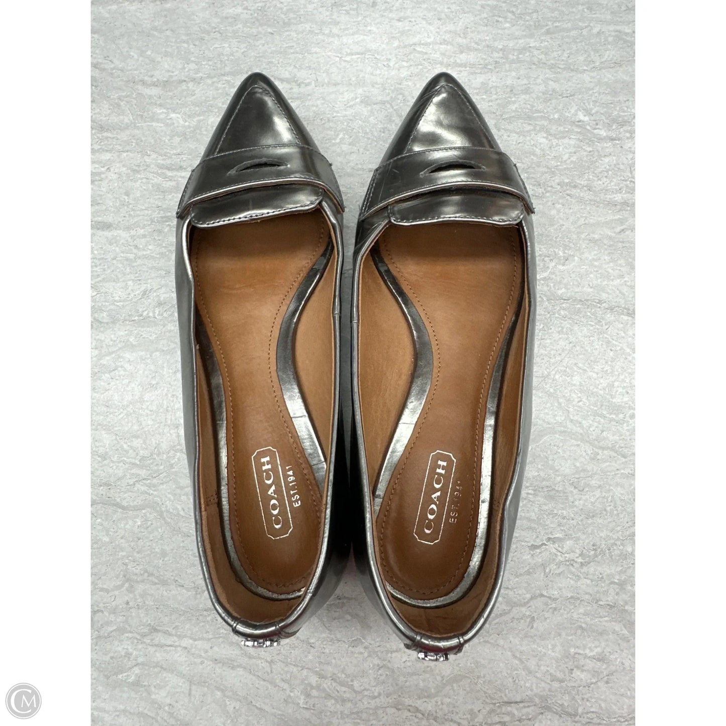 Shoes Designer By Coach In Silver, Size: 6