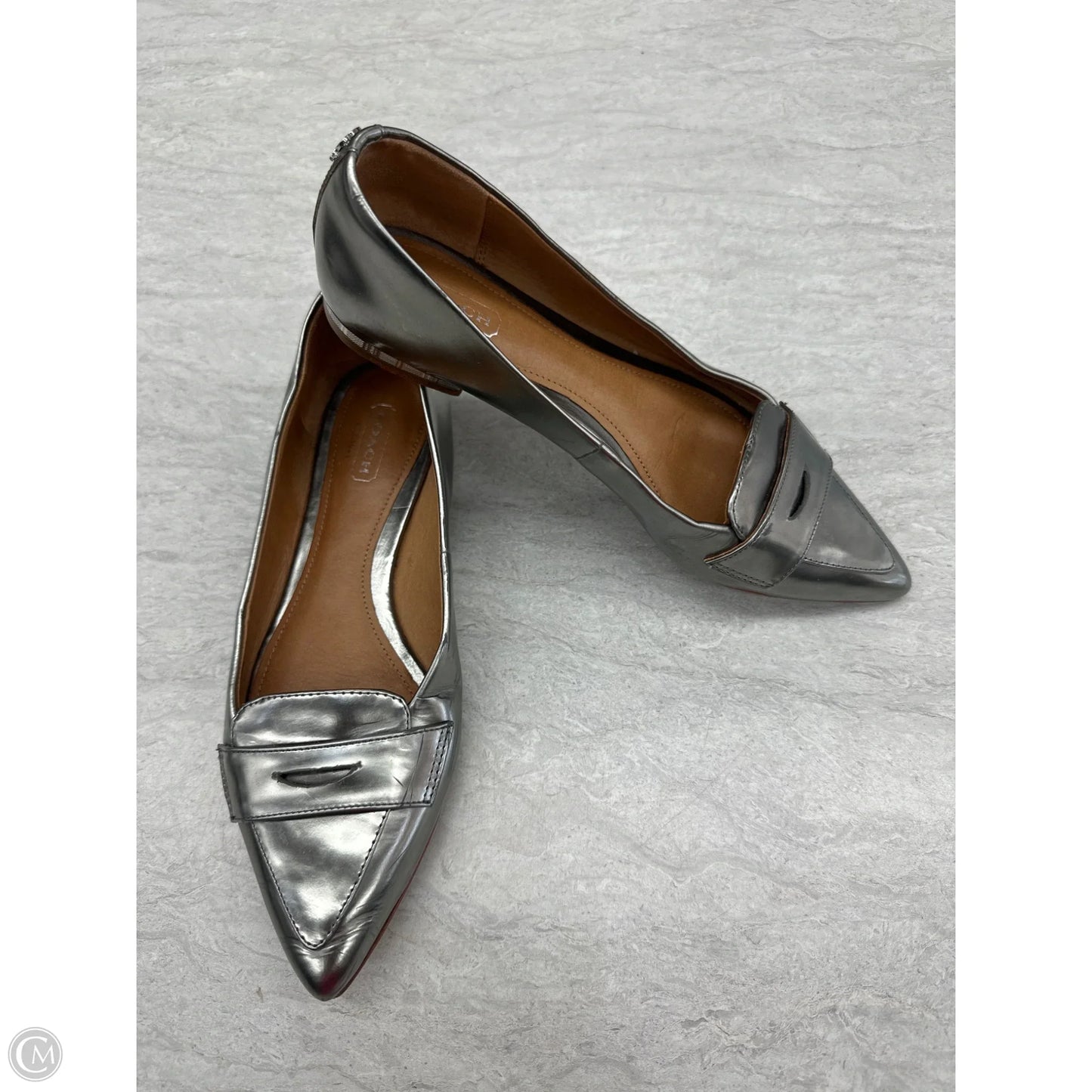 Shoes Designer By Coach In Silver, Size: 6