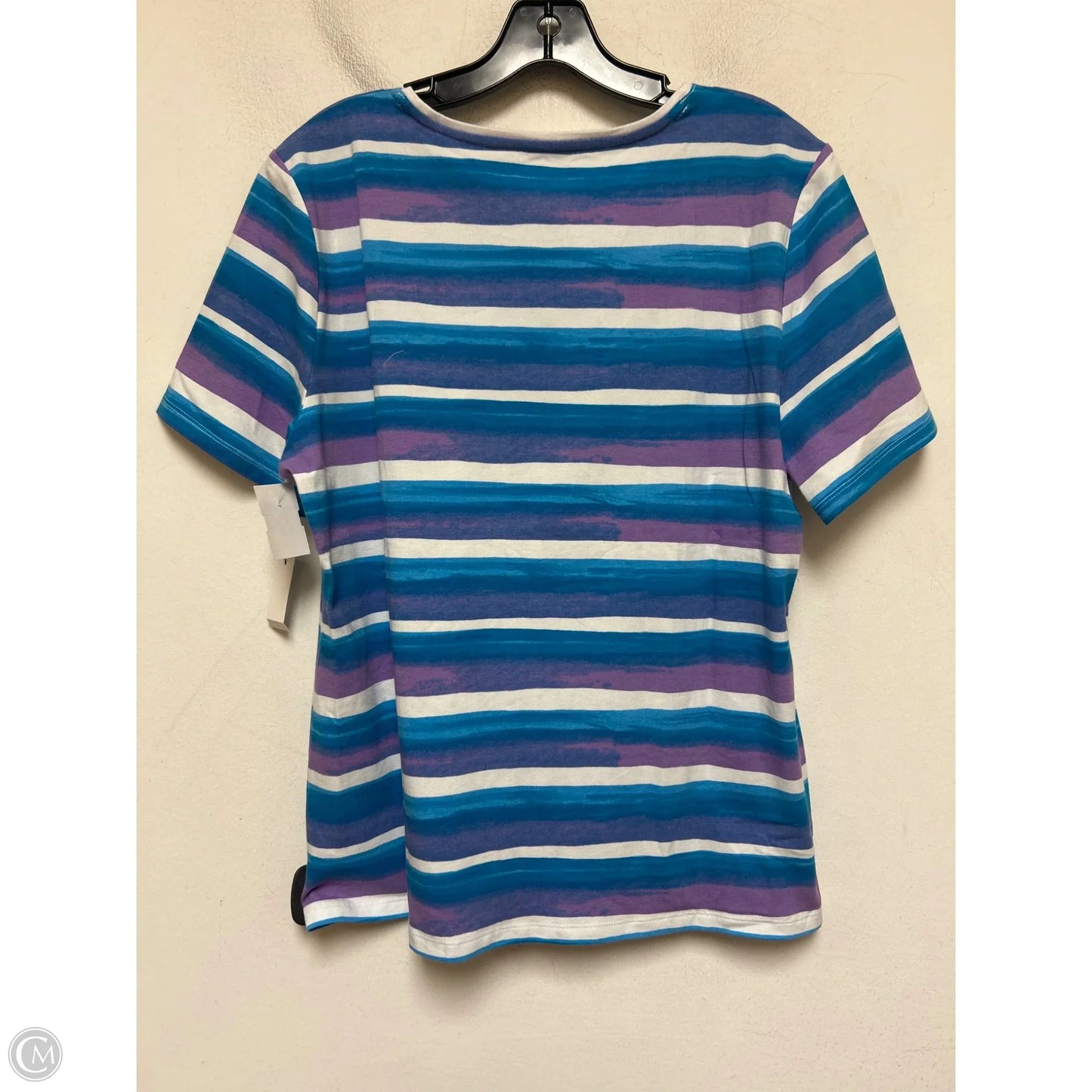 Top Short Sleeve Basic By Talbots In Blue & Purple, Size: Xl