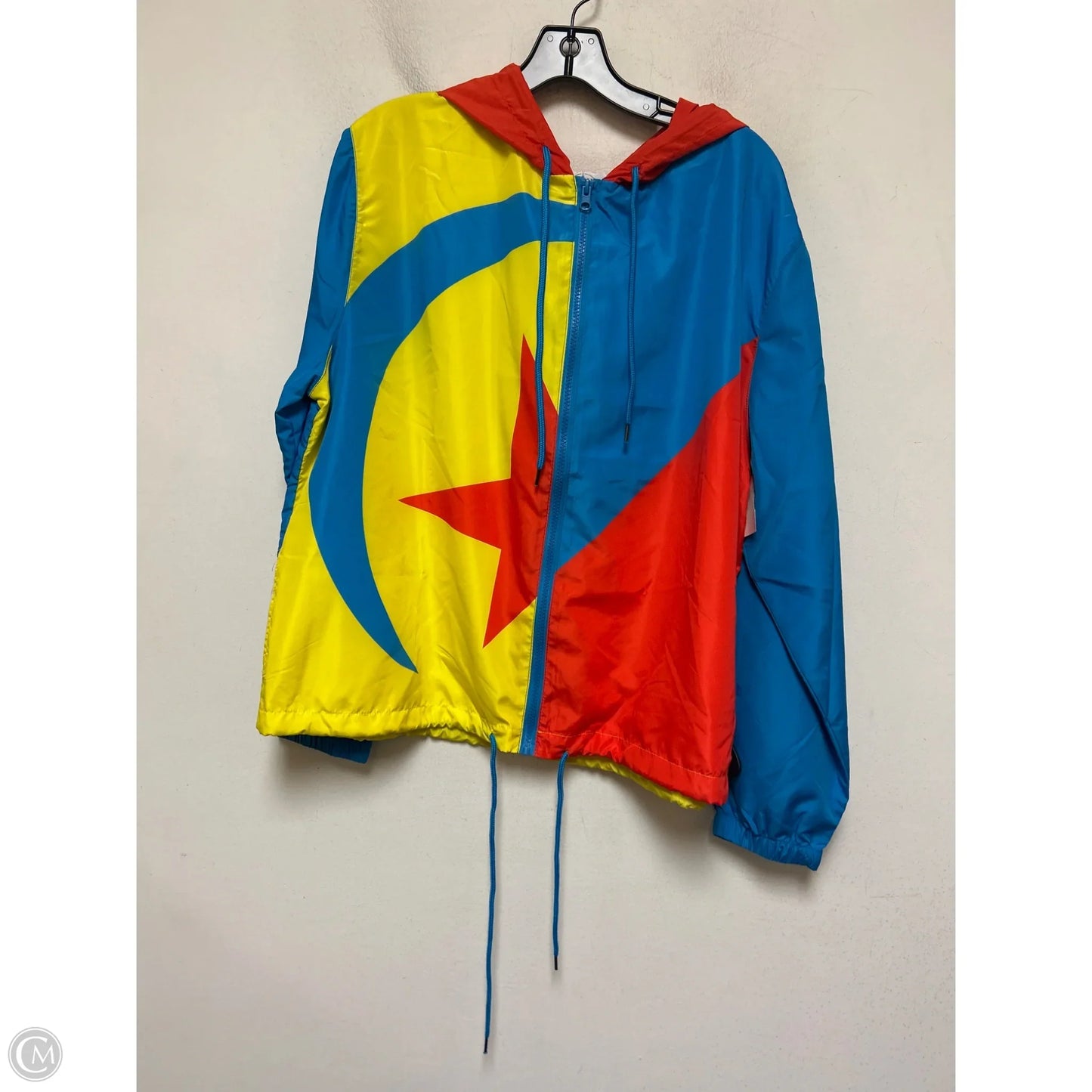 Jacket Windbreaker By Walt Disney In Blue & Red, Size: Xl