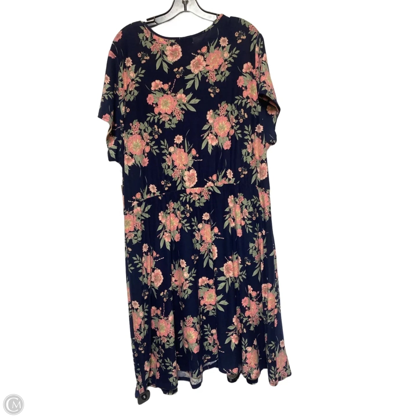 Dress Casual Midi By Derek Heart In Blue & Pink, Size: 3x