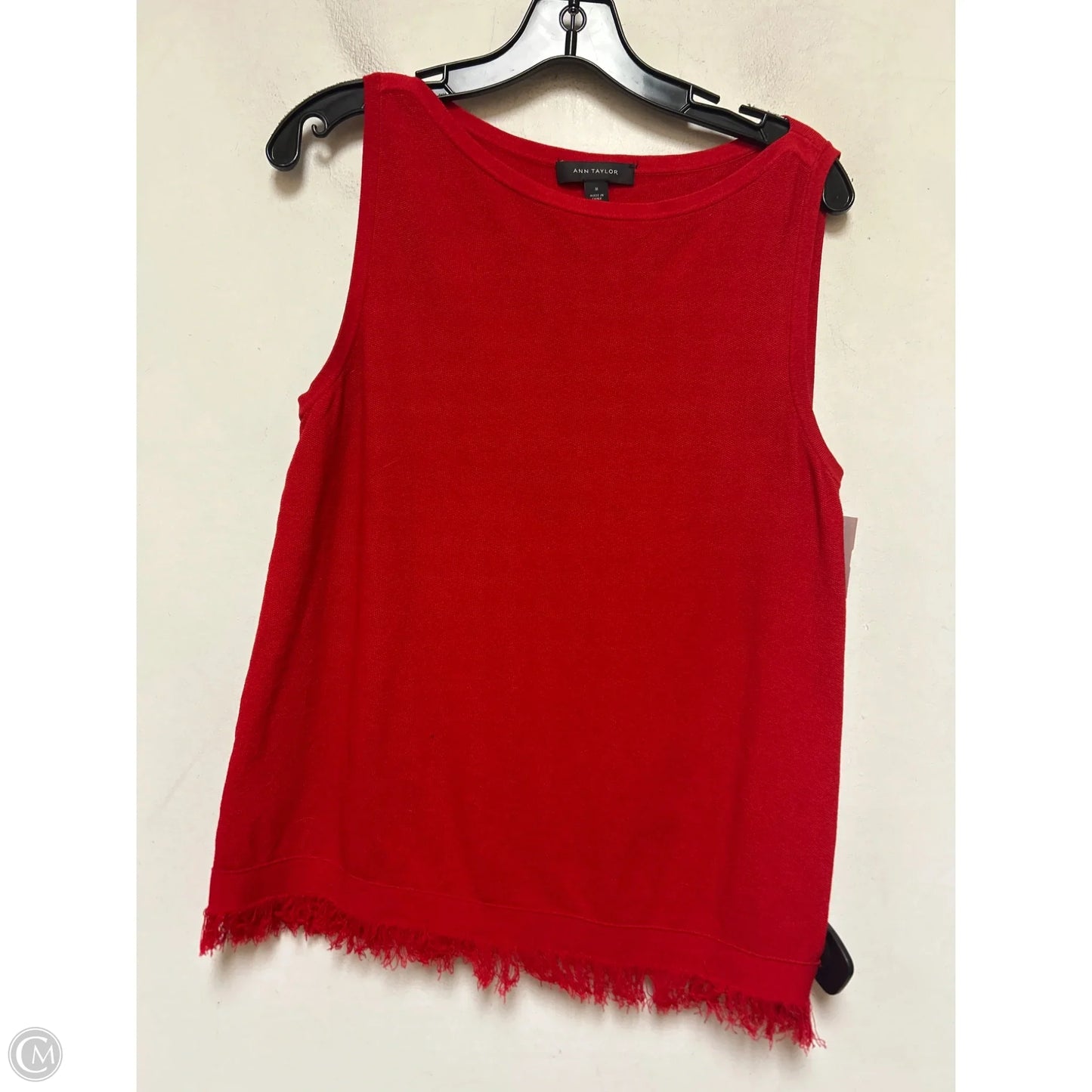Top Sleeveless By Ann Taylor In Red, Size: M