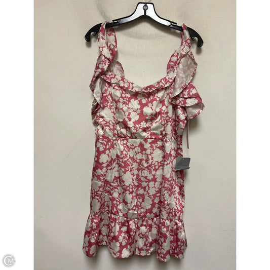 Dress Casual Short By Clothes Mentor In Pink & White, Size: Xl