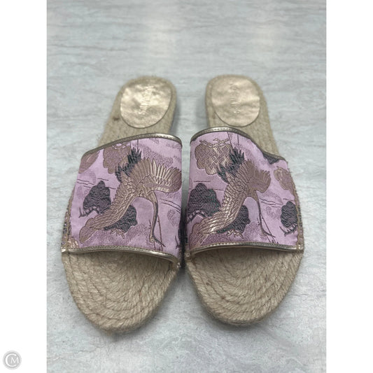 Sandals Flats By Johnny Was In Purple & Tan, Size: 10