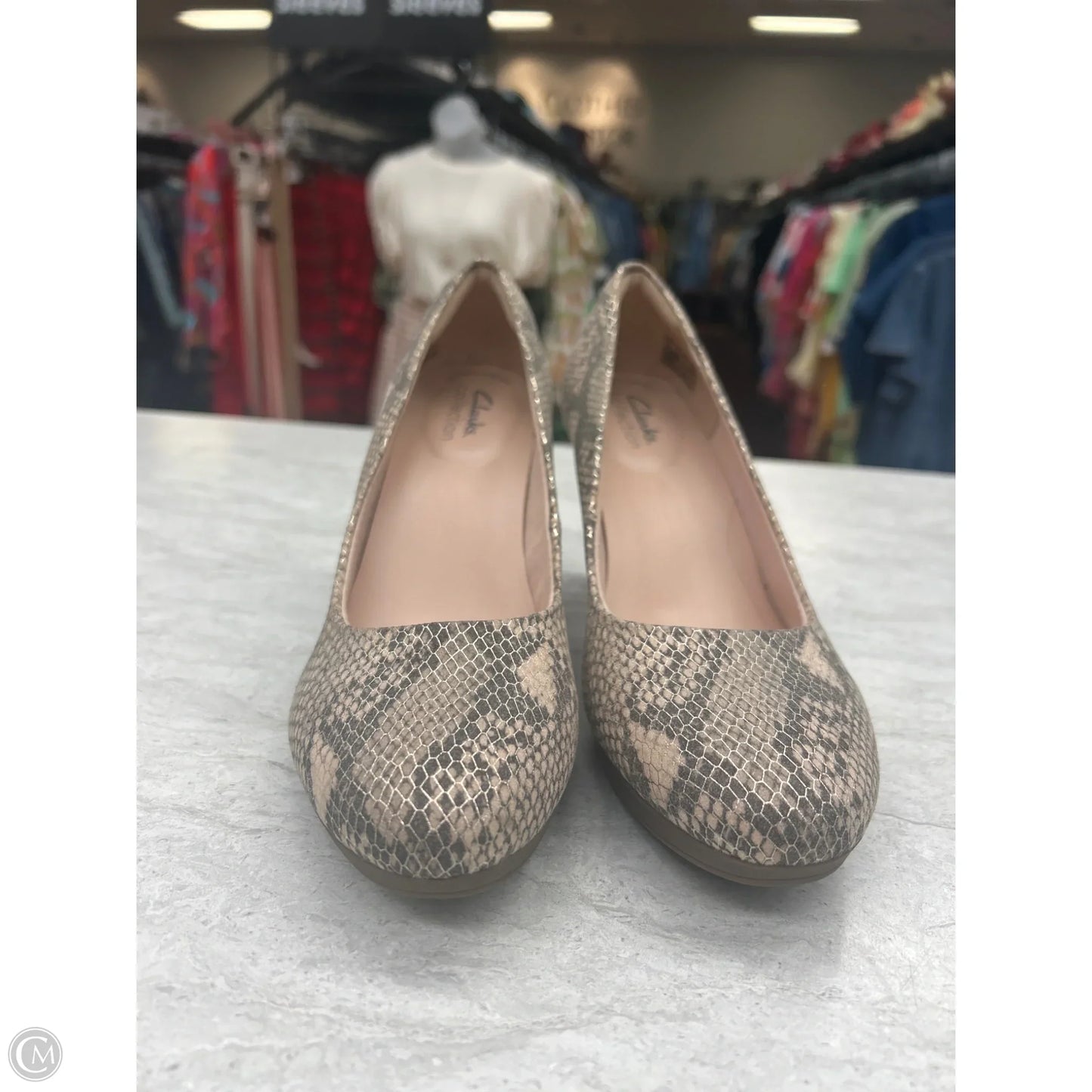 Shoes Heels Stiletto By Clarks In Snakeskin Print, Size: 8