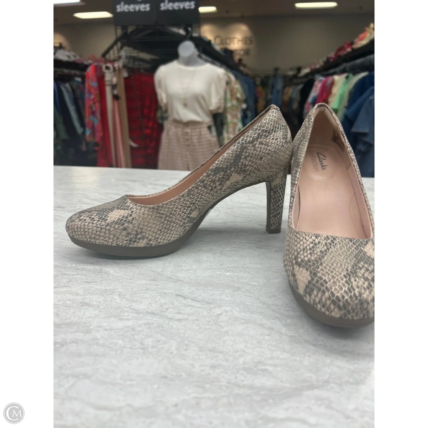 Shoes Heels Stiletto By Clarks In Snakeskin Print, Size: 8