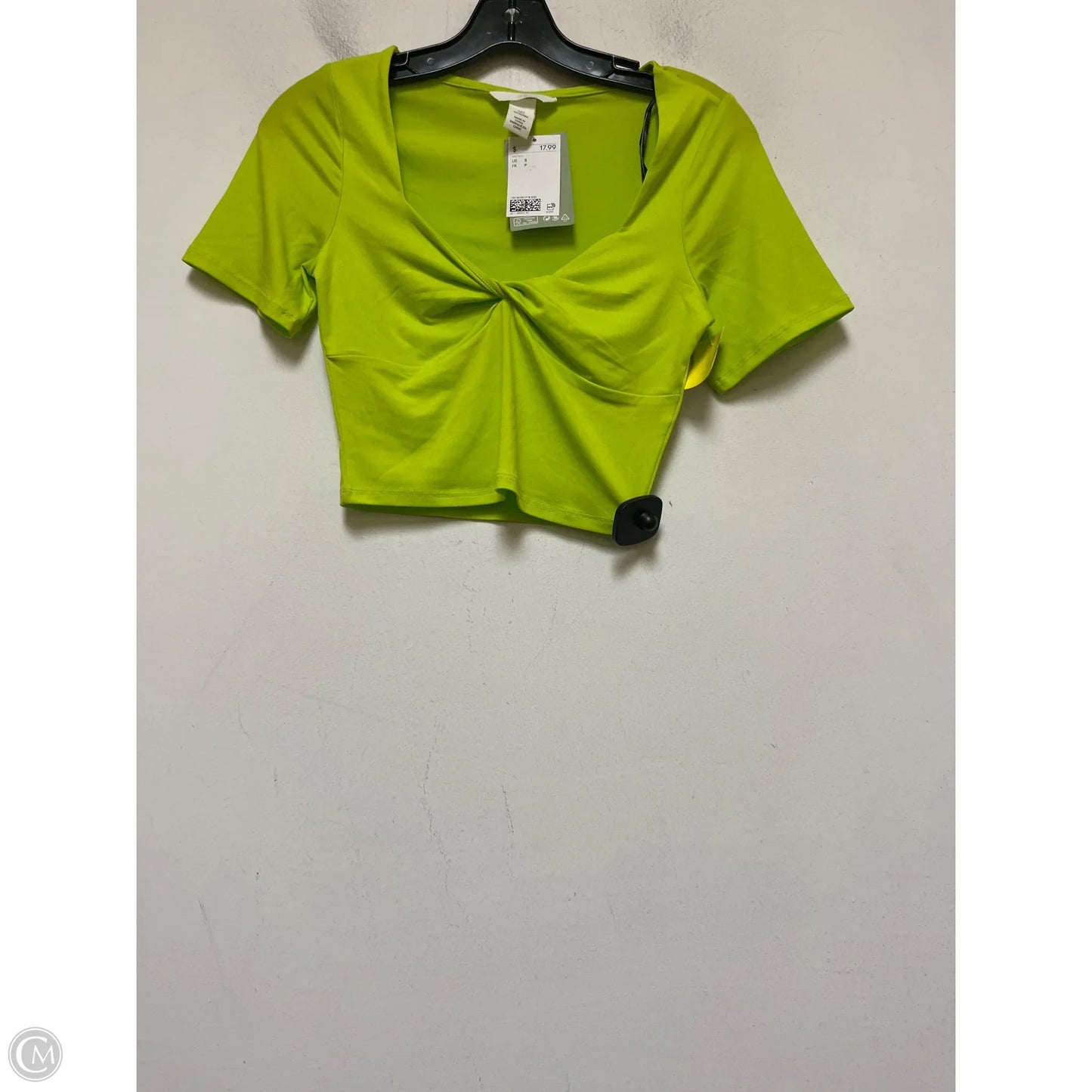 Top Short Sleeve By H&m In Green, Size: S