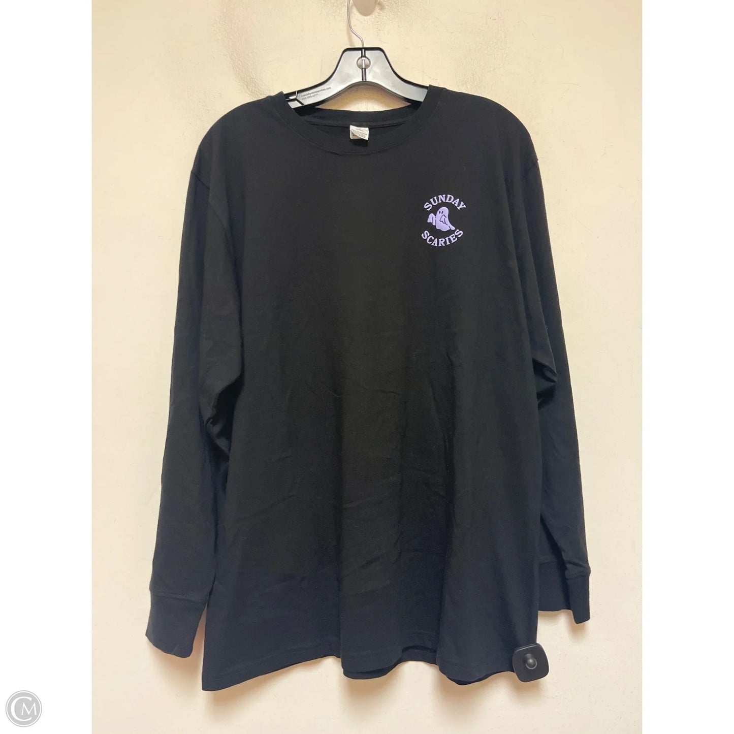 Top Long Sleeve Basic By Pink In Black & Purple, Size: M