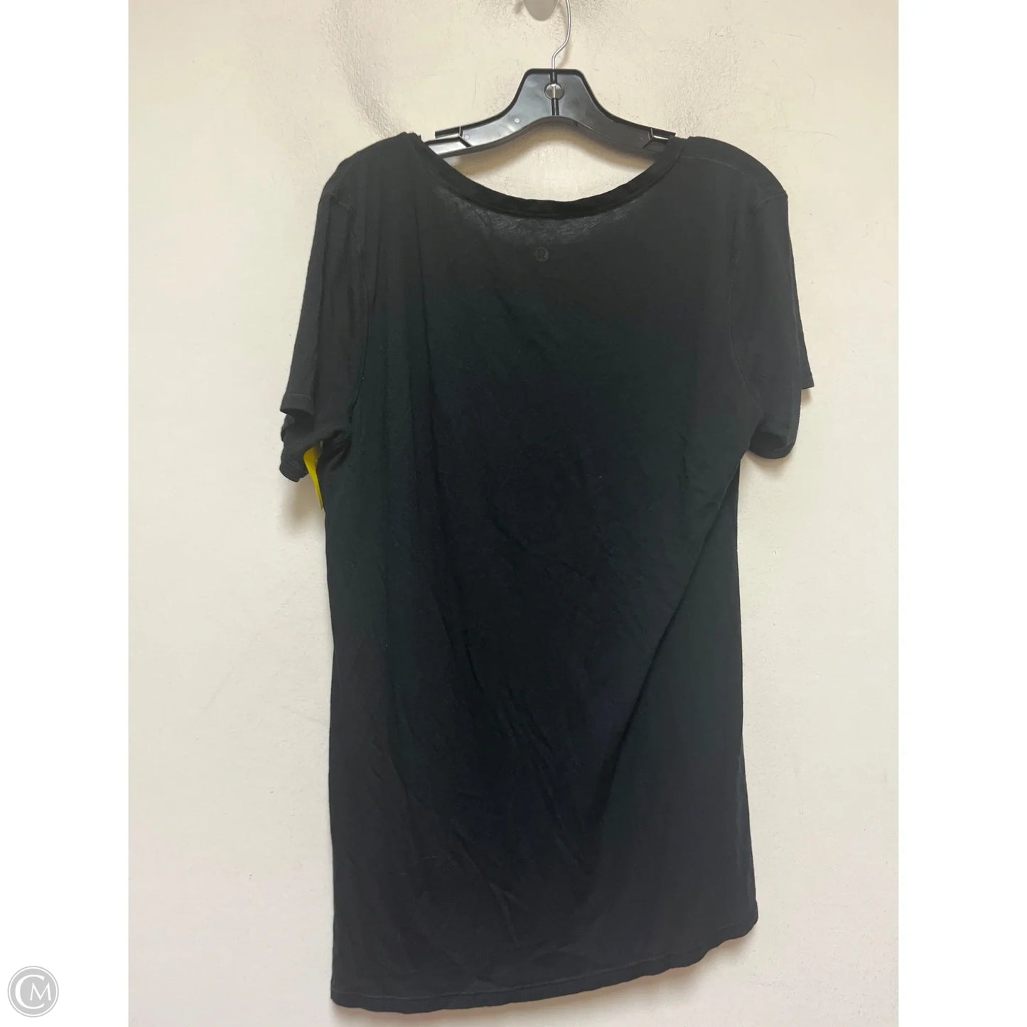 Athletic Top Short Sleeve By Lululemon In Black, Size: S