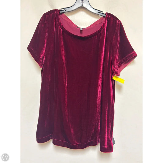Top Short Sleeve By Eileen Fisher In Maroon, Size: L