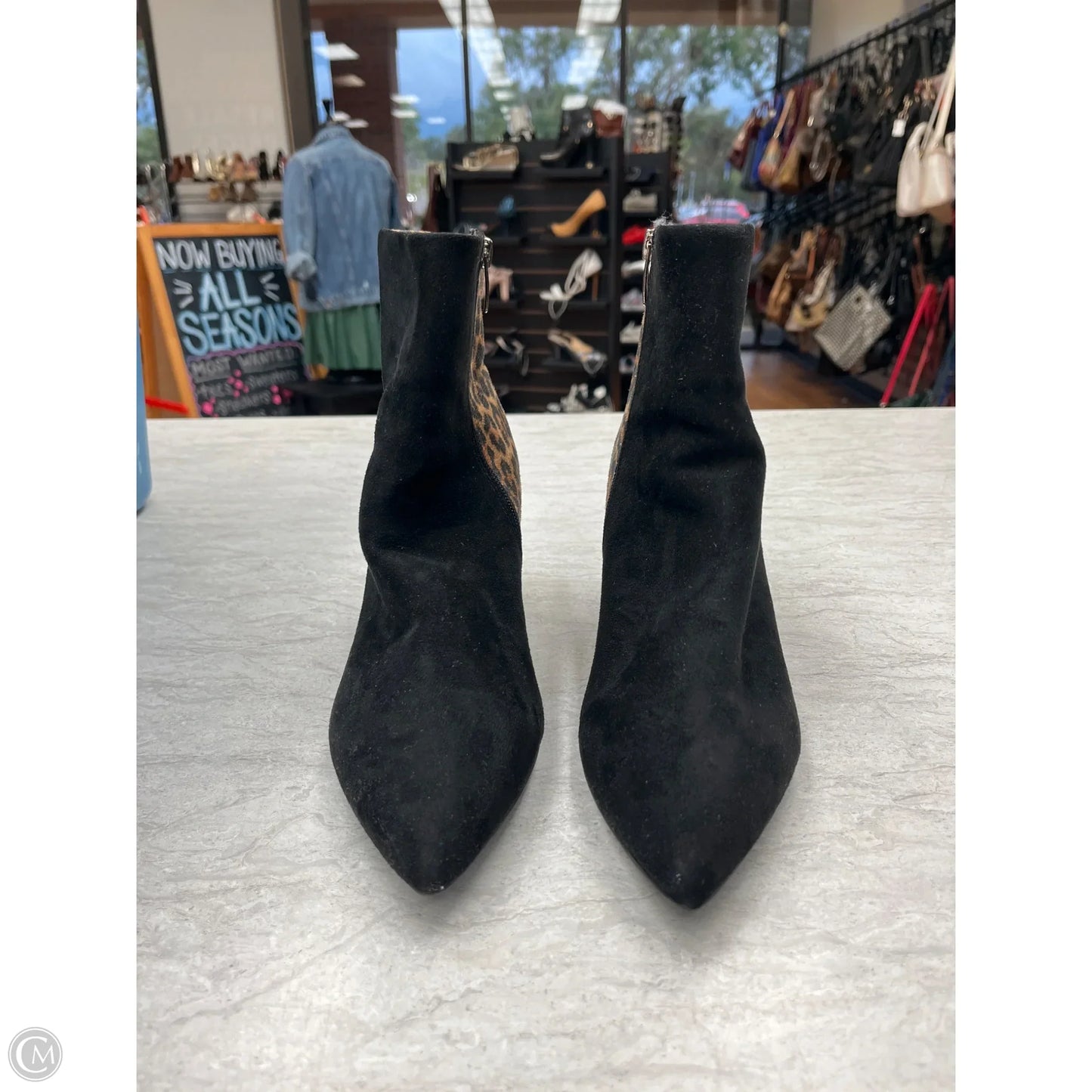 Boots Ankle Heels By Nine West In Animal Print, Size: 9