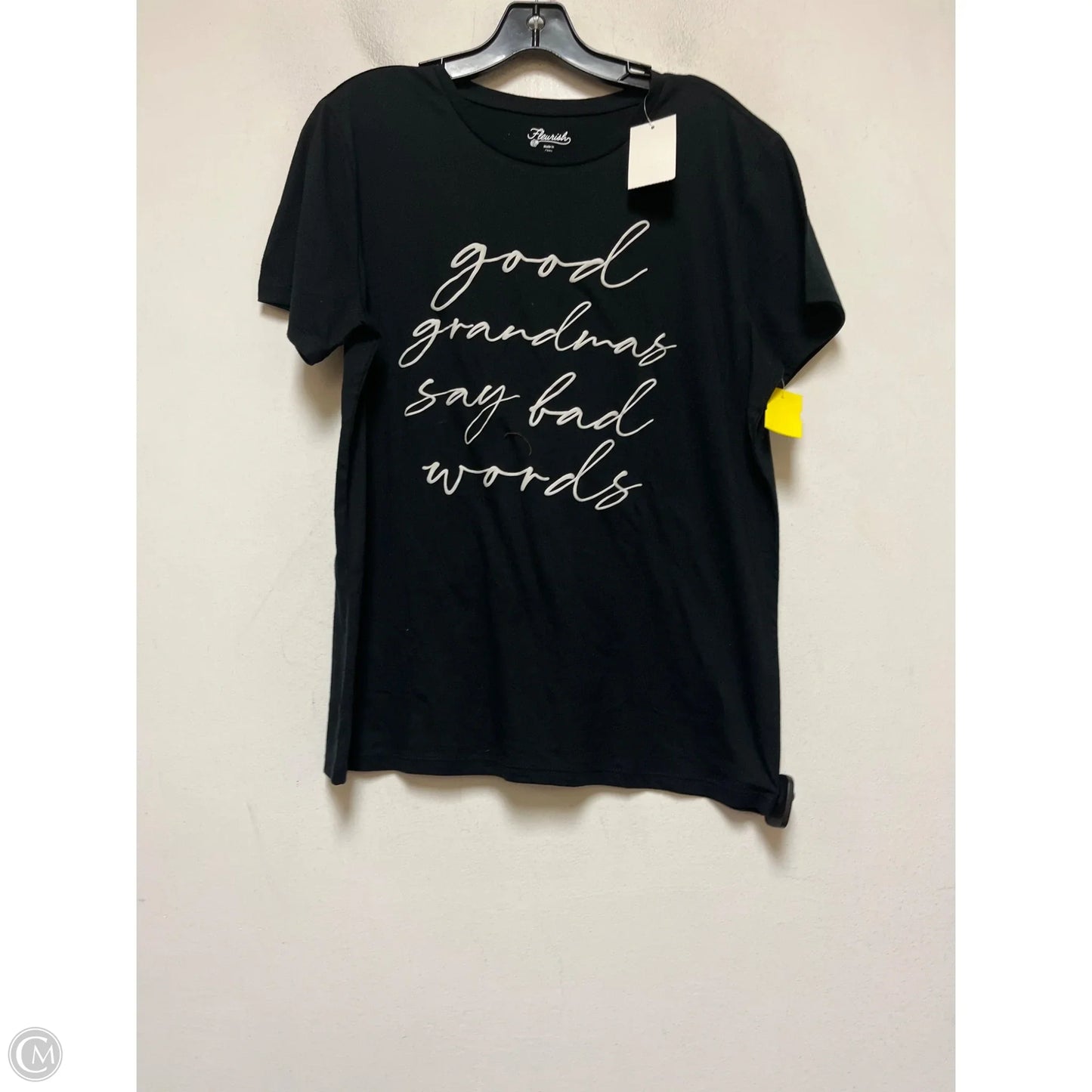 Top Short Sleeve Basic By Clothes Mentor In Black, Size: L