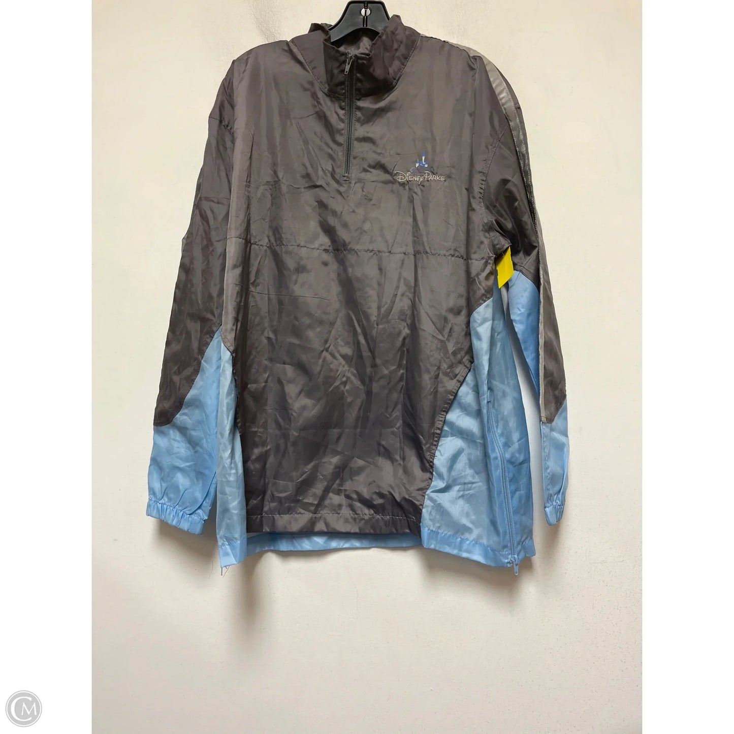 Jacket Windbreaker By Disney In Blue & Grey, Size: M