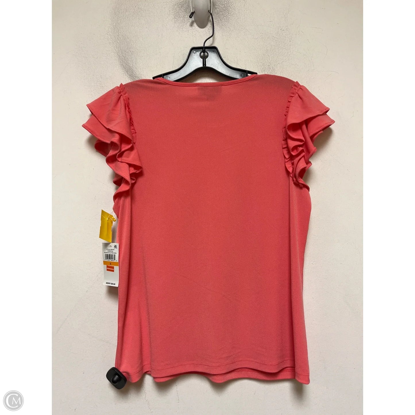 Top Short Sleeve By Cece In Coral, Size: S