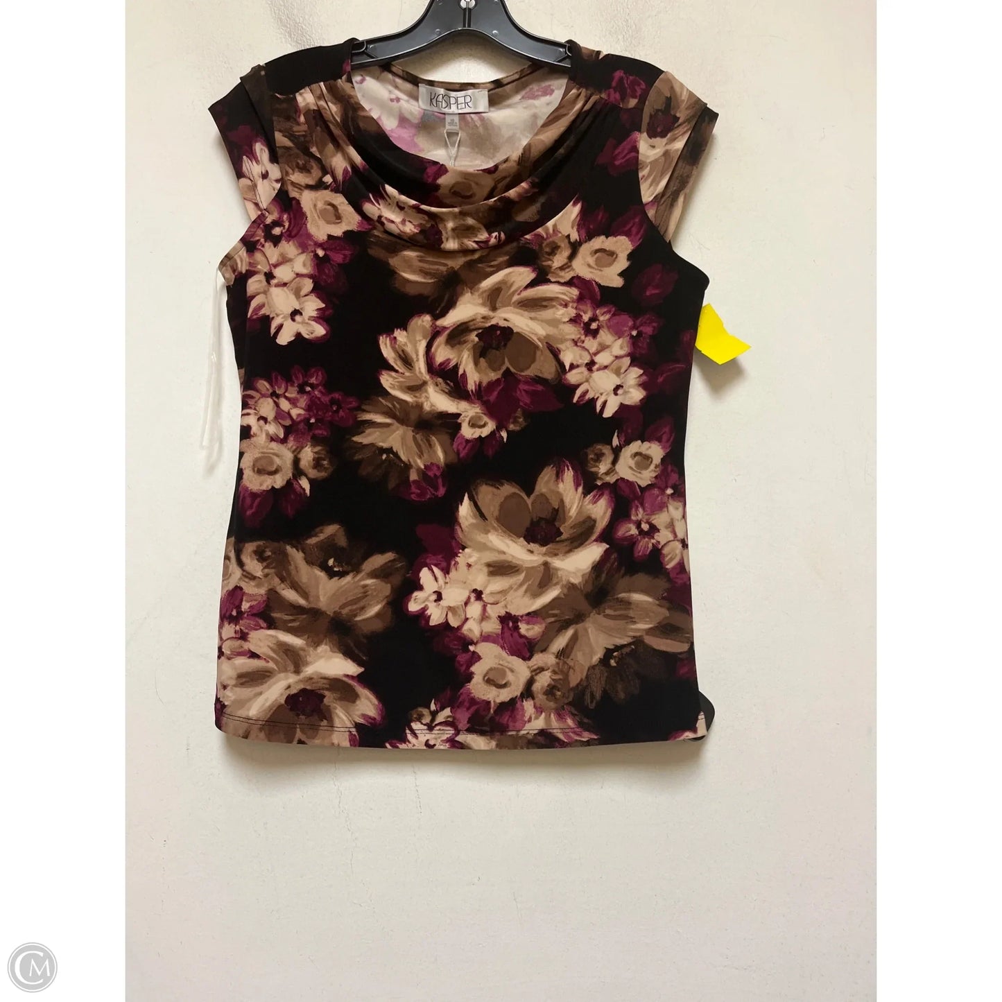 Top Short Sleeve By Kasper In Brown & Purple, Size: Xs