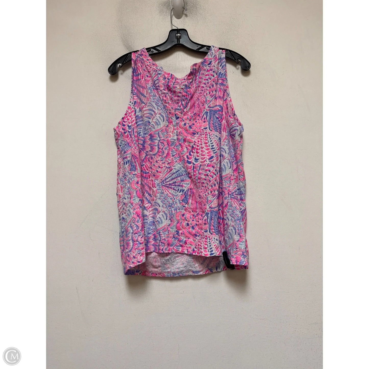 Top Sleeveless Designer By Lilly Pulitzer In Blue & Pink, Size: Xl