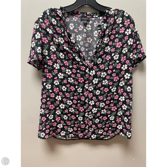 Top Short Sleeve By Ann Taylor In Floral Print, Size: M