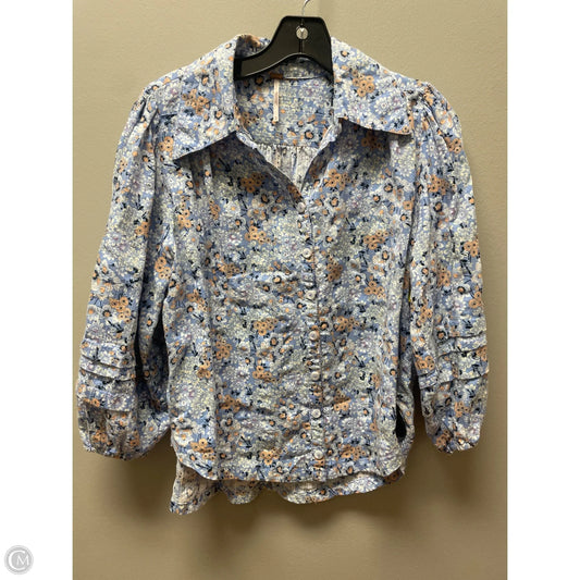 Top Long Sleeve By Free People In Floral Print, Size: Xs