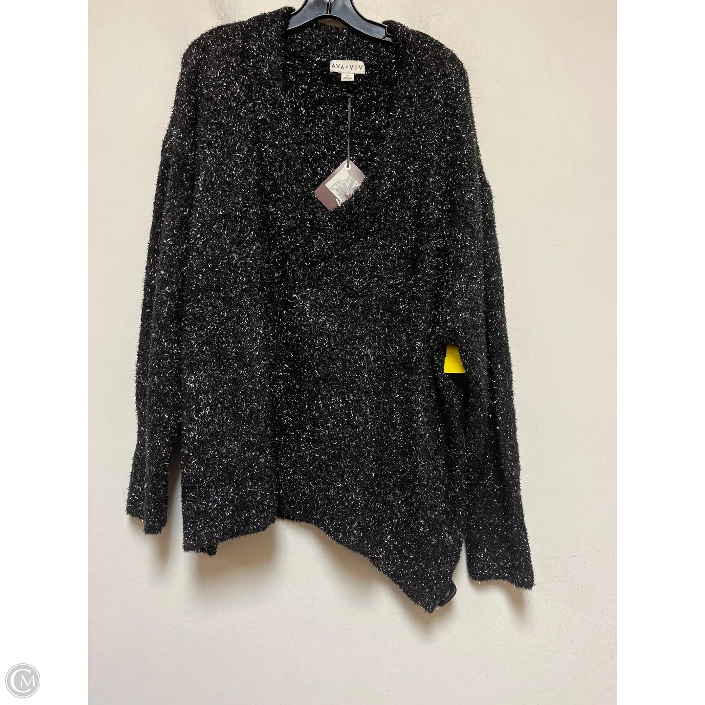 Sweater By Ava & Viv In Black & Silver, Size: 2x