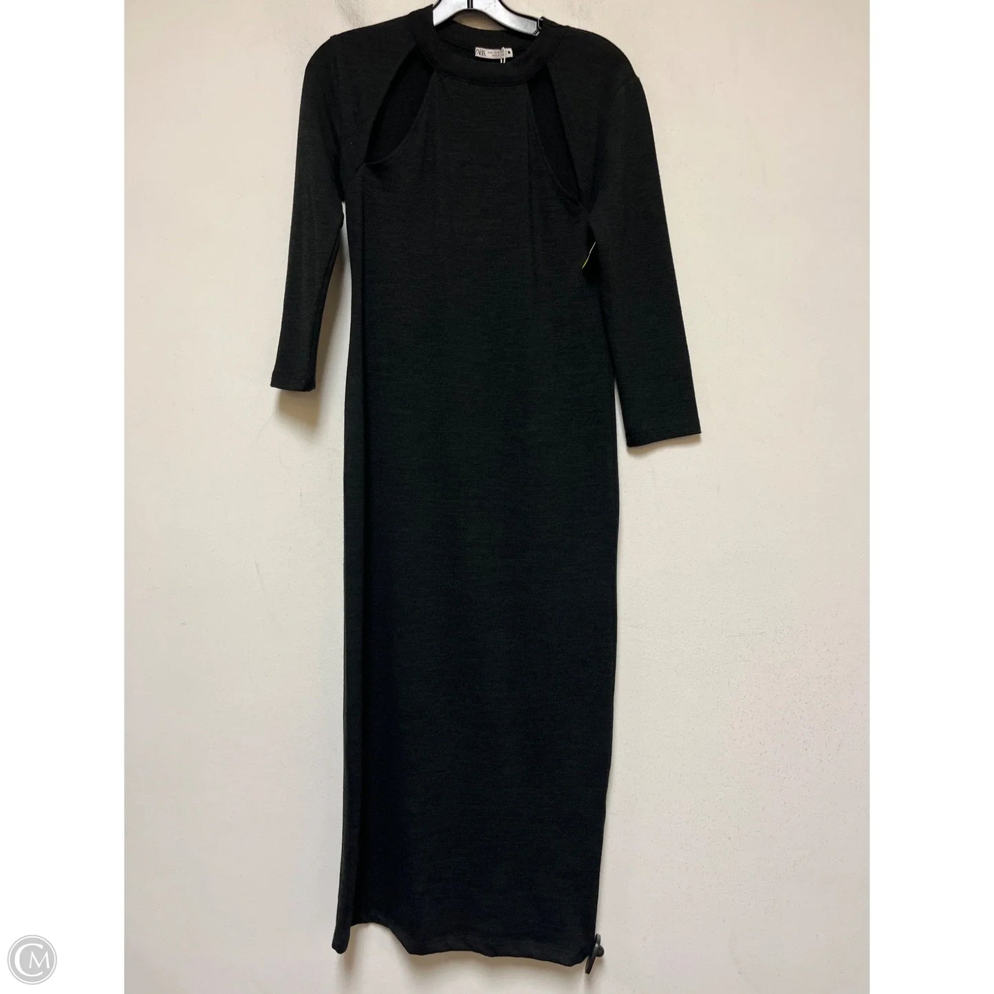 Dress Casual Midi By Zara In Black, Size: M