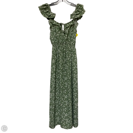 Dress Casual Maxi By Clothes Mentor In Green & White, Size: M