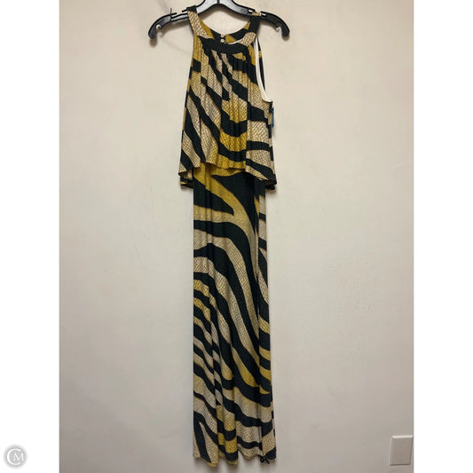 Dress Casual Maxi By Chicos In Black & Yellow, Size: S