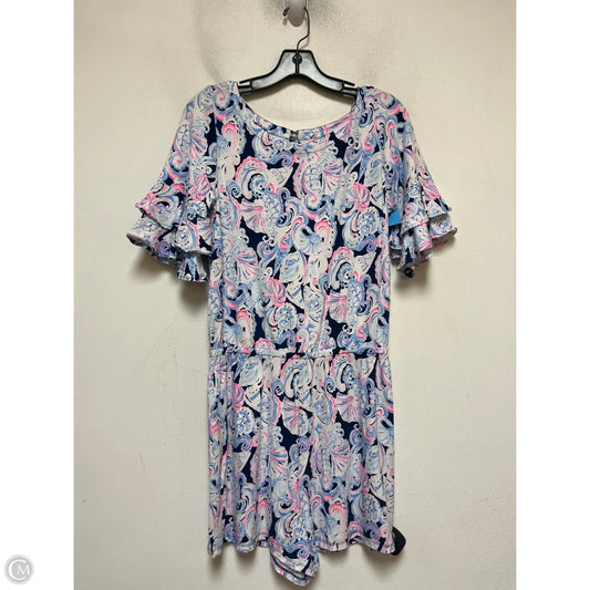 Romper Designer By Lilly Pulitzer In Blue & Pink, Size: M