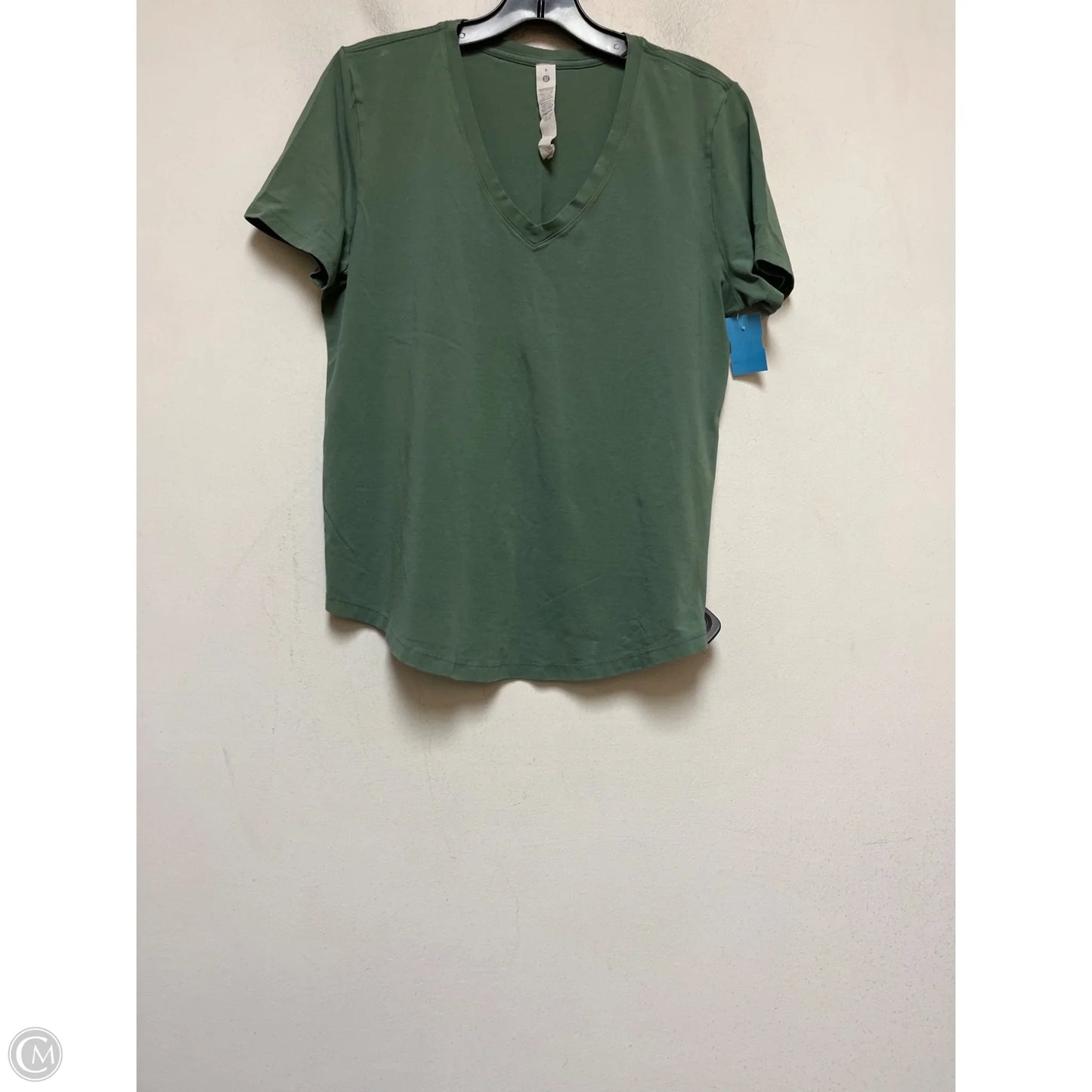 Athletic Top Short Sleeve By Lululemon In Green, Size: 8