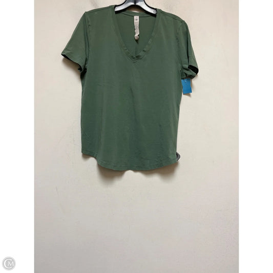 Athletic Top Short Sleeve By Lululemon In Green, Size: 8