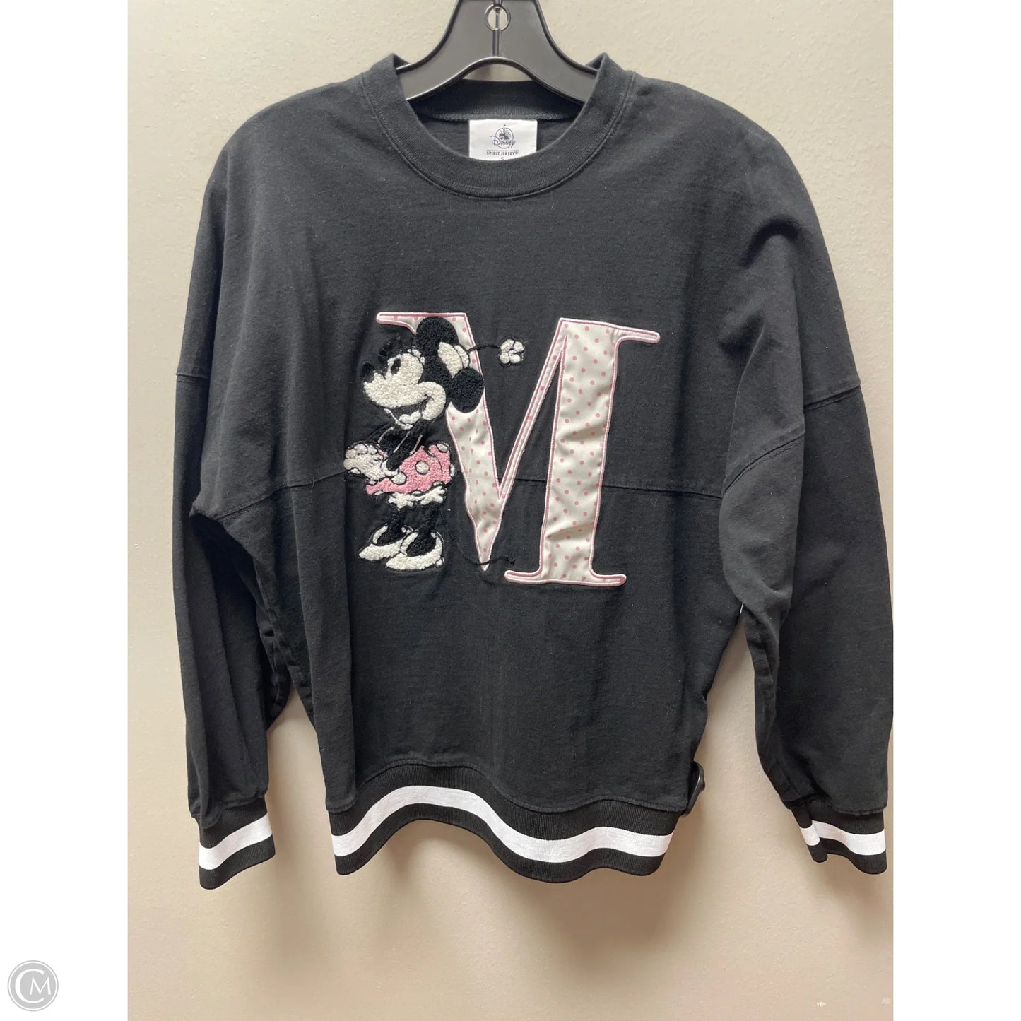 Top Long Sleeve By Disney In Black & Pink, Size: S
