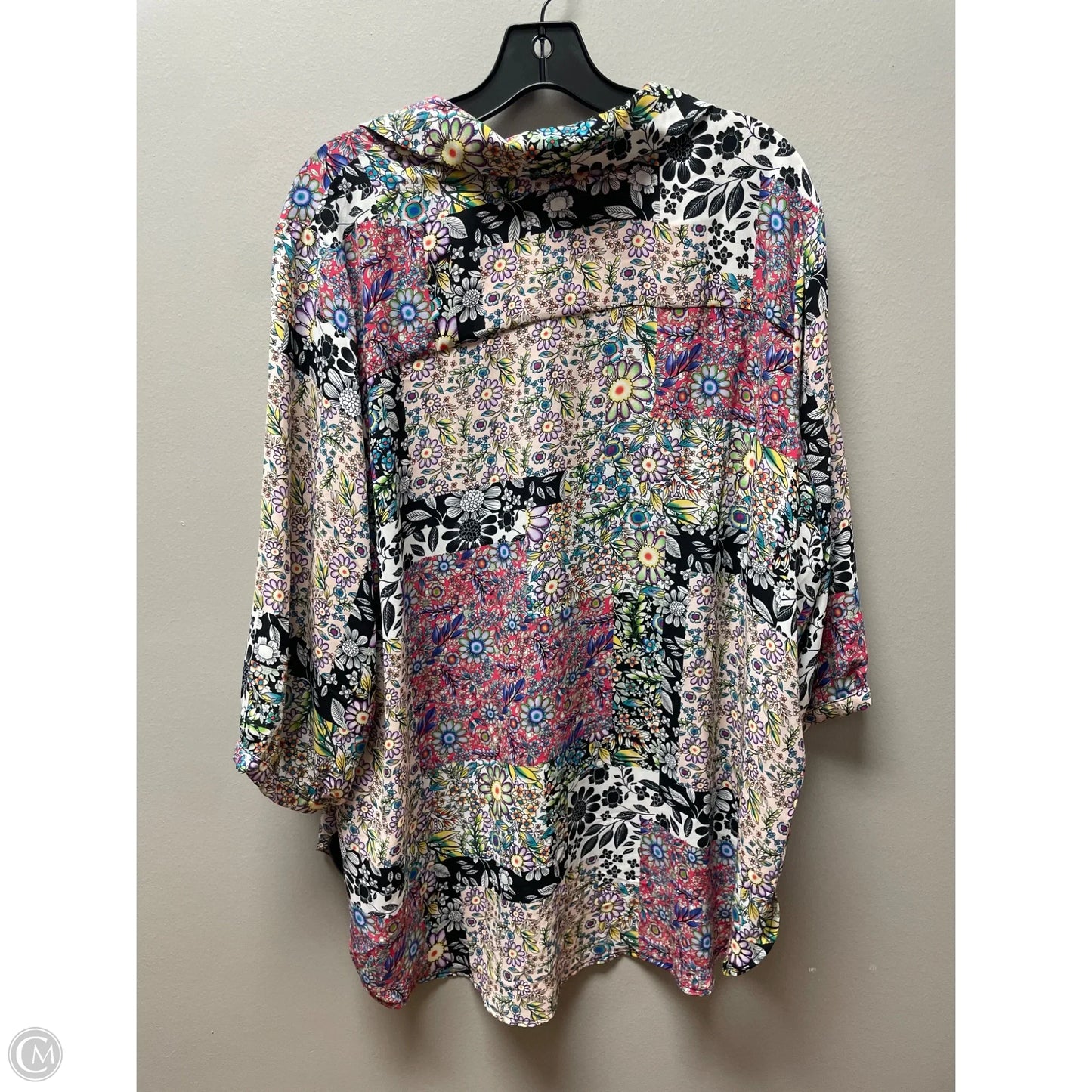 Top Long Sleeve By Jones And Co In Floral Print, Size: 2x