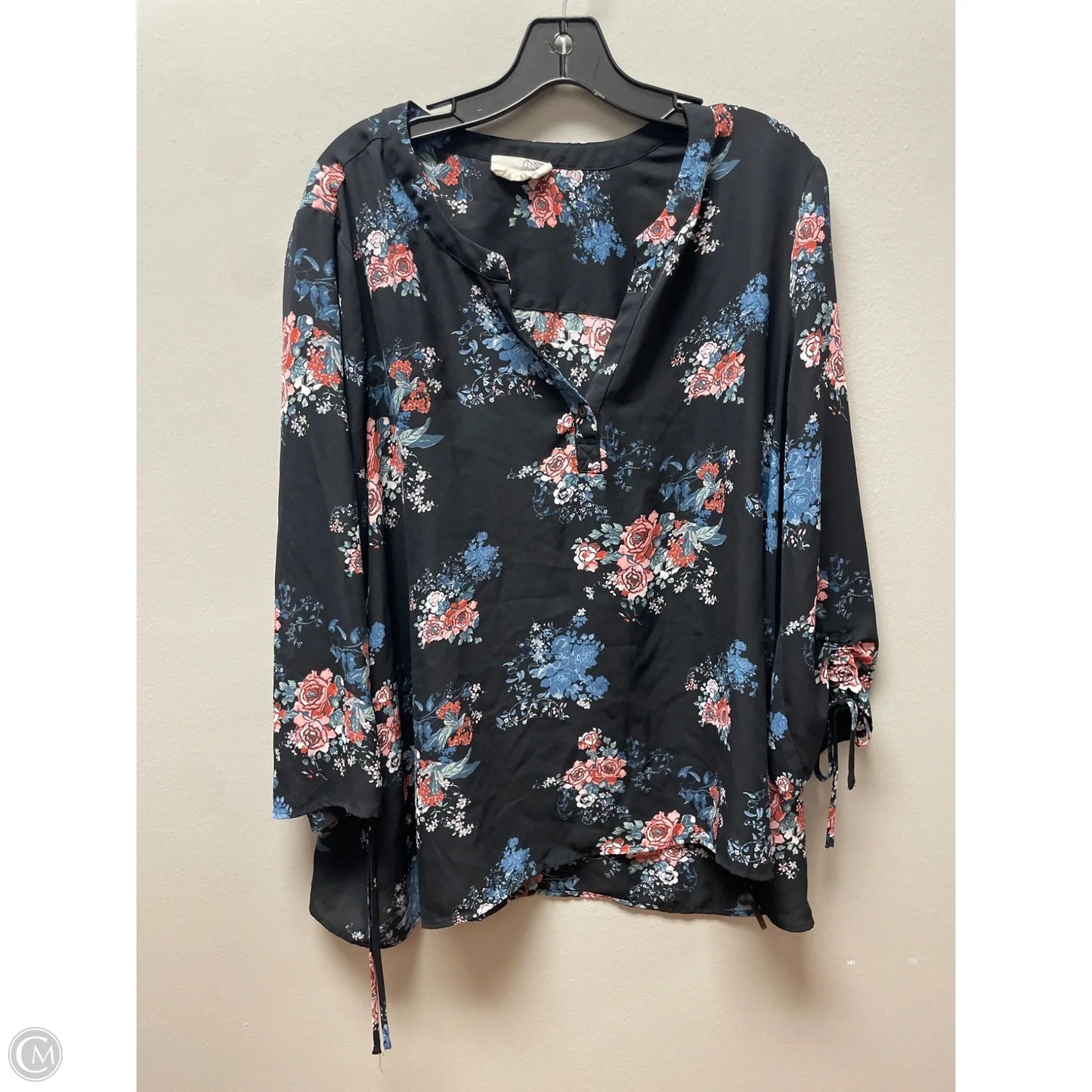 Top Long Sleeve By Everleigh In Floral Print, Size: Xl