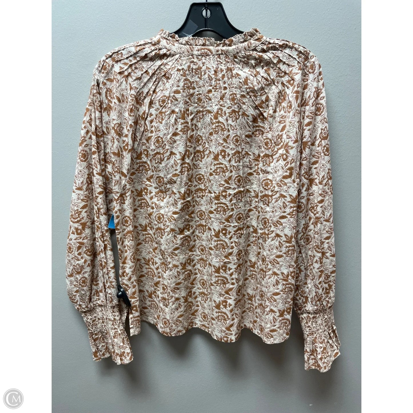 Top Long Sleeve By Cleobella In Cream & Tan, Size: M