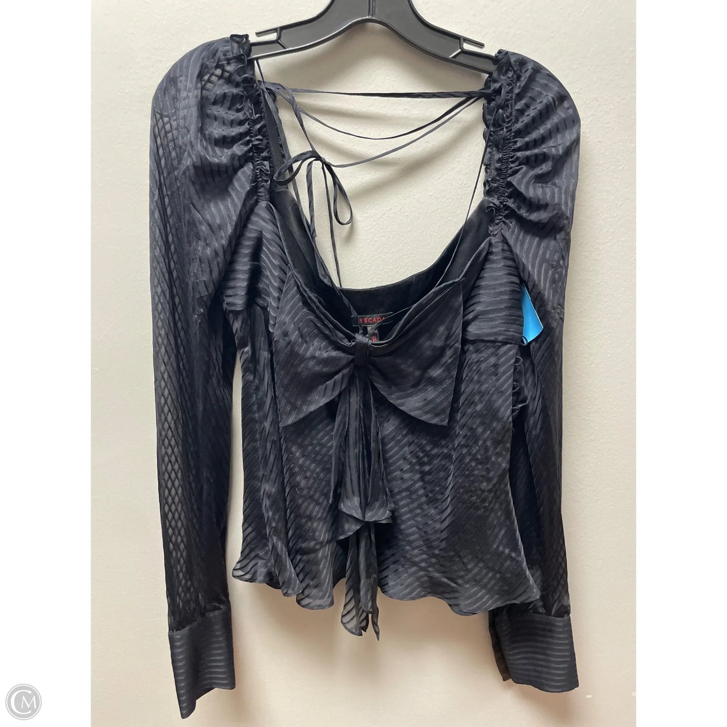 Top Long Sleeve Designer By Escada In Black, Size: S